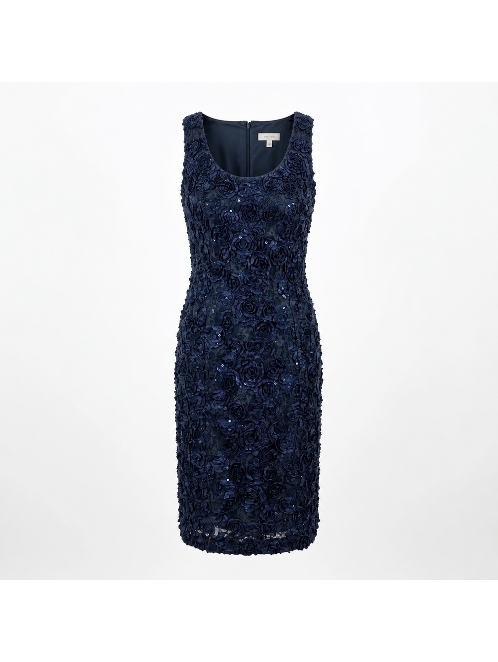 Alex Evenings navy embellished sleeveless sheath dress